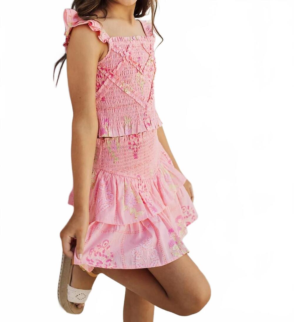 NEW J.MARIE girls emery ruched skirt in pink